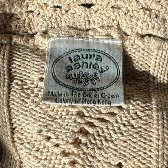 Vintage 90s Laura Ashley Floral and Lace Sweater 100% Cotton size L - Picture 2 of 9